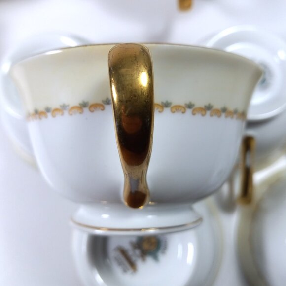 Noritake Blue Dawn Teacup Vintage Porcelain 1947-52 Gold Lustre Rims & Handles - Picture 7 of 13